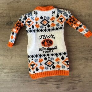Tito's Handmade Vodka Sweater Bottle Cover - Orange and Black